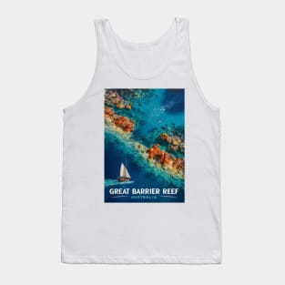 Vintage Retro Vibrant Great Barrier Reef - Australia Tank Top